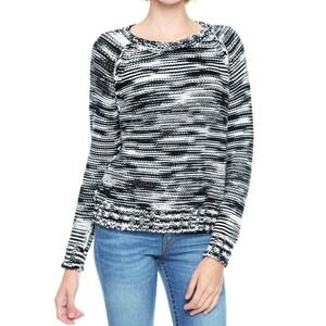 True Religion Hand Knit Chunky Cotton Sweater Pullover Black/White XS/S Nwt $198